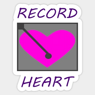 Record Playing Heart Sticker